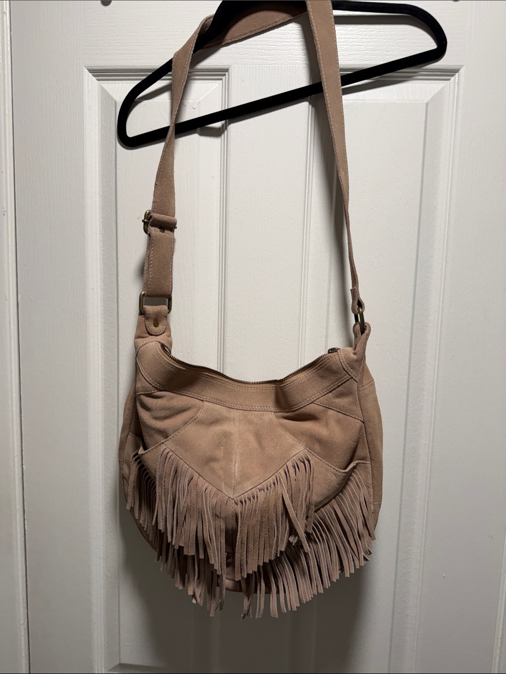 Fringe Suede Crossbody Bag
